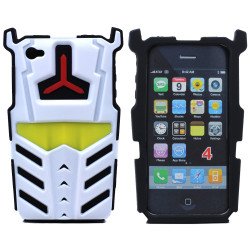 iPhone 4 4S 3D Transformer Hybrid Case (White-Black)